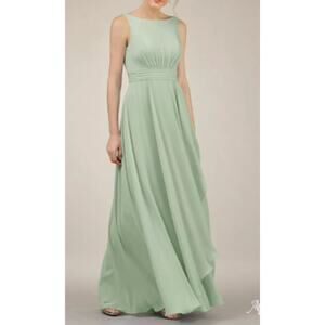 AW BRIDAL 6 S sage green Jacques bridesmaid formal party maxi dress NEW B173